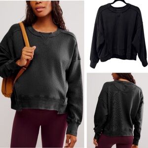 FP Movement x Hatch Intercept Pullover Crewneck Sweatshirt Black Size XS M L NWT